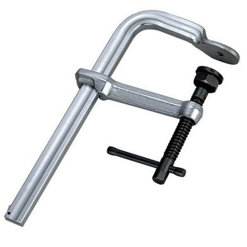Strong Hand Tools UM125 12-1/2 in. utility clamp shown at an angle on a white background with its sliding arm, T-handle screw and swivel pad.